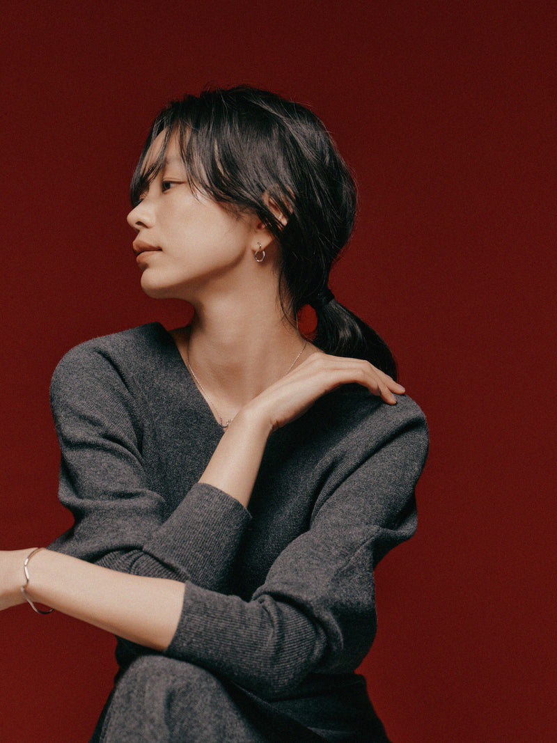 Pt900post ツイステッドフープピアス