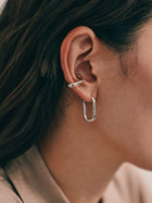 Pt900post オーバルフープピアス