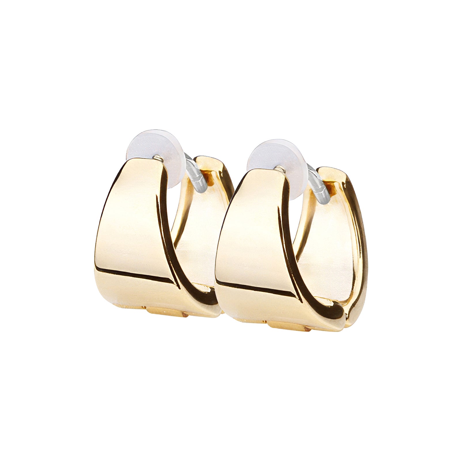 Pt900post フラットドロップフープピアス