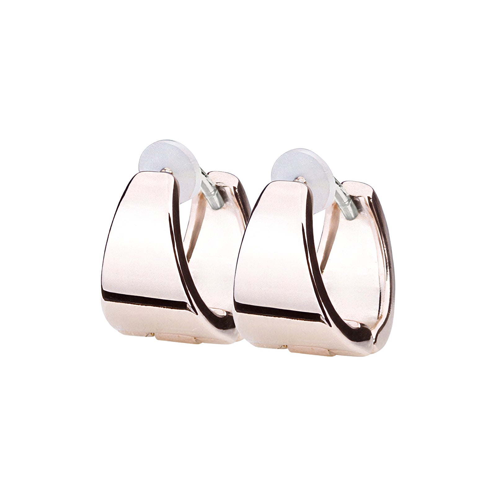 Pt900post フラットドロップフープピアス