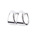 Pt900post フラットドロップフープピアス