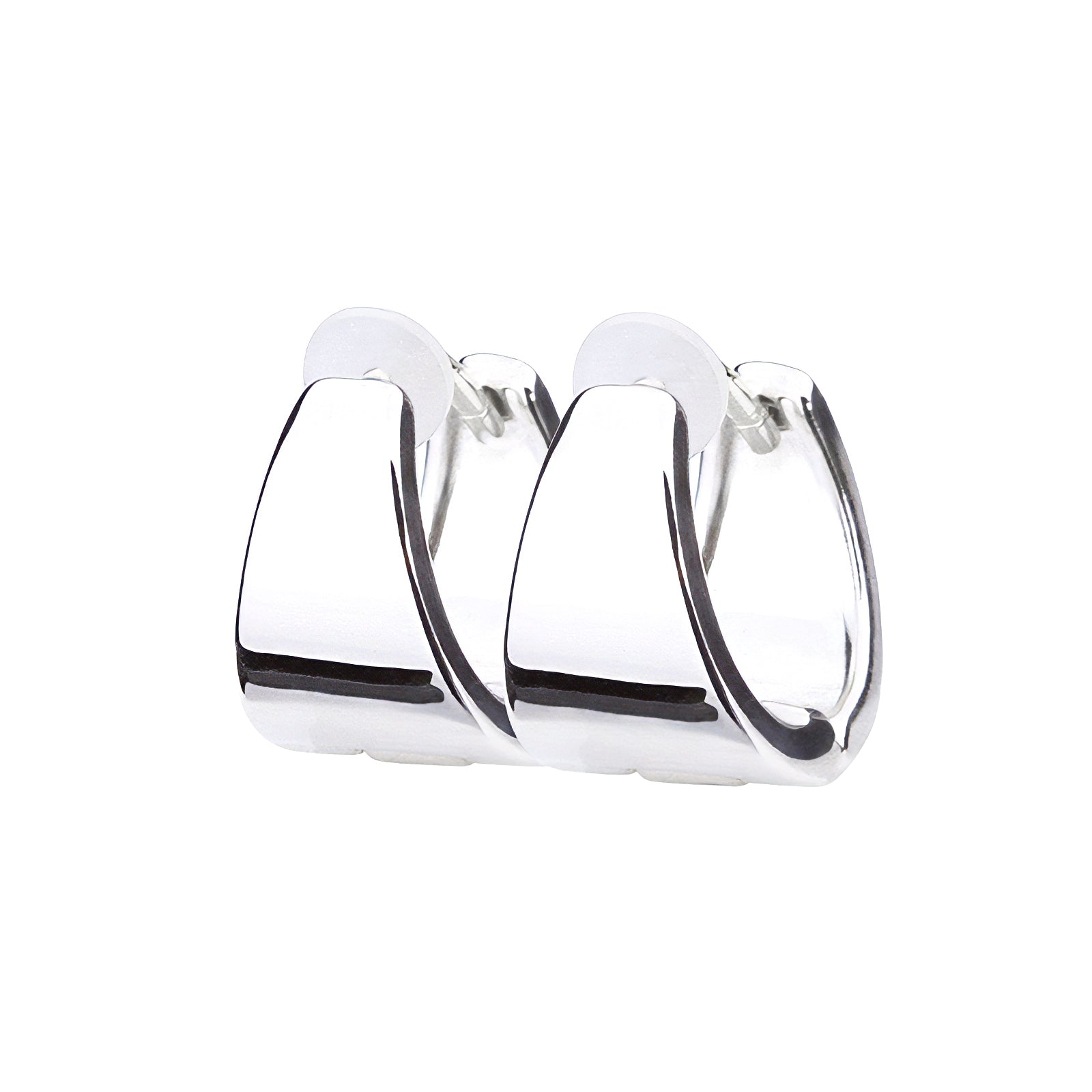 Pt900post フラットドロップフープピアス