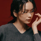 Pt900post フラットドロップフープピアス