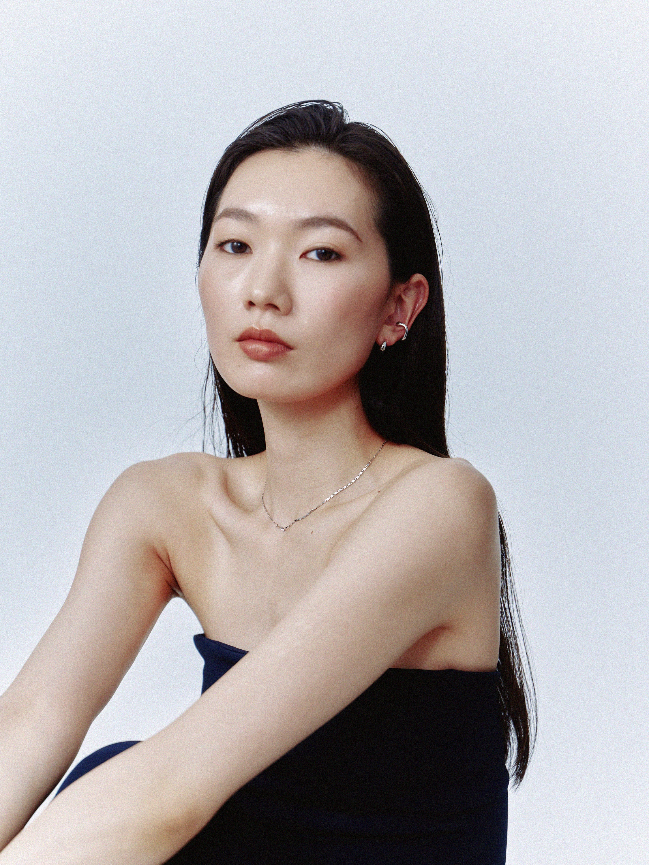 Pt900post ドロップフープピアス スモール