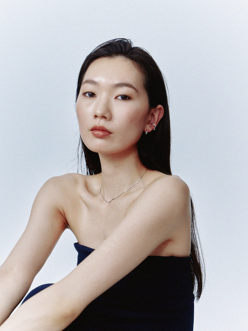 Pt900post ドロップフープピアス スモール