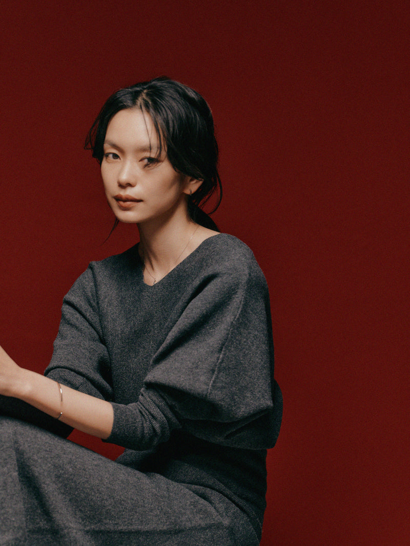 Pt900post スクエアフープピアス