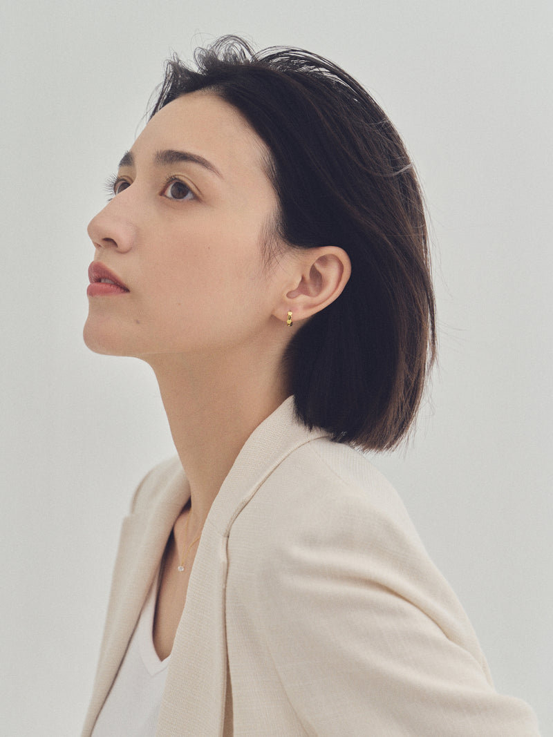 Pt900post ヘキサゴンフープピアス