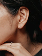 Pt900post ヘキサゴンフープピアス