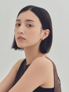 Pt900post スクエアフープピアス