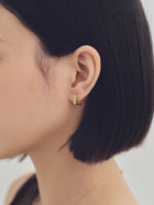 Pt900post スクエアフープピアス