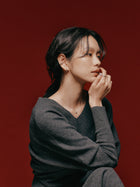 Pt900post スクエアフープピアス