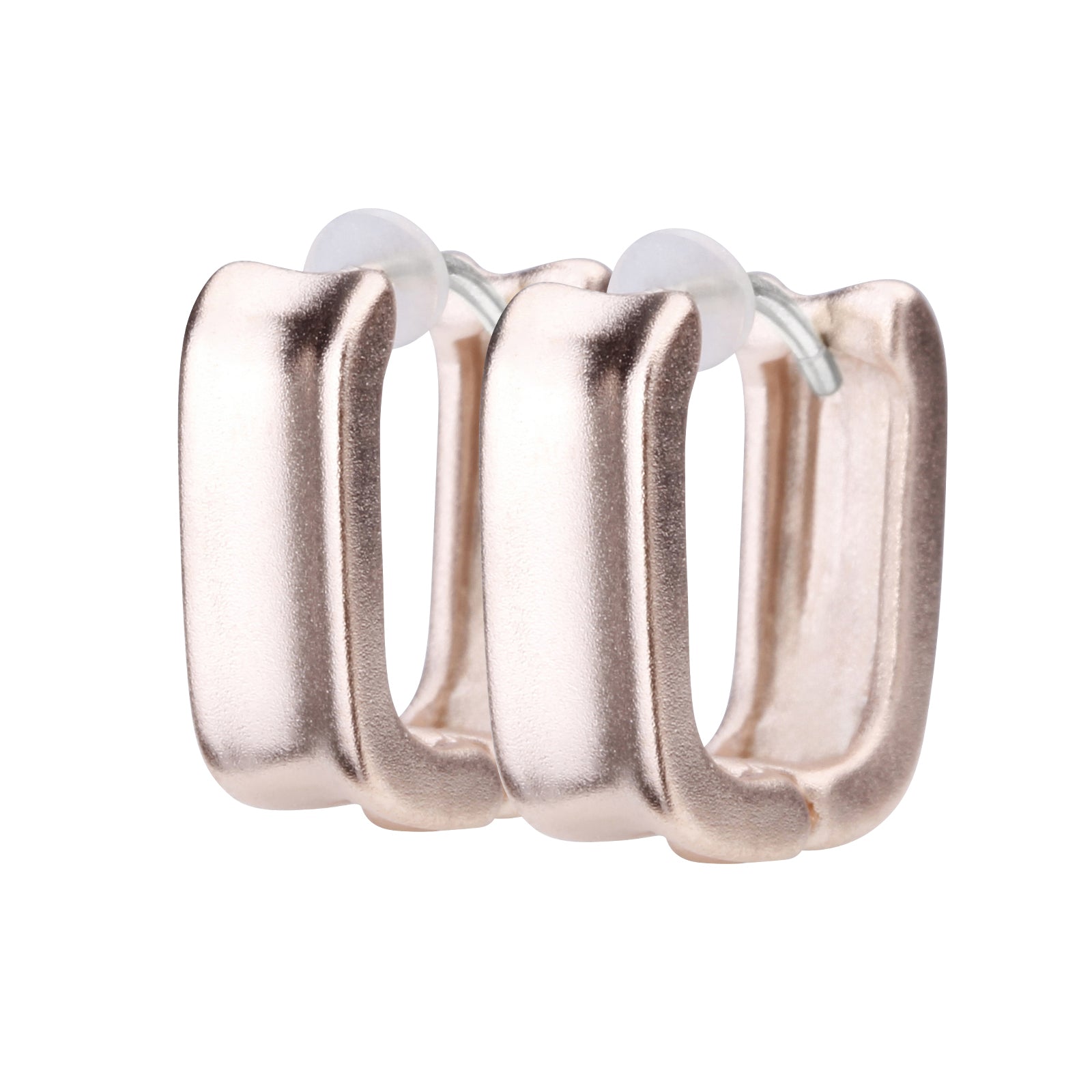 Pt900post スクエアフープピアス