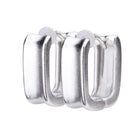 Pt900post スクエアフープピアス