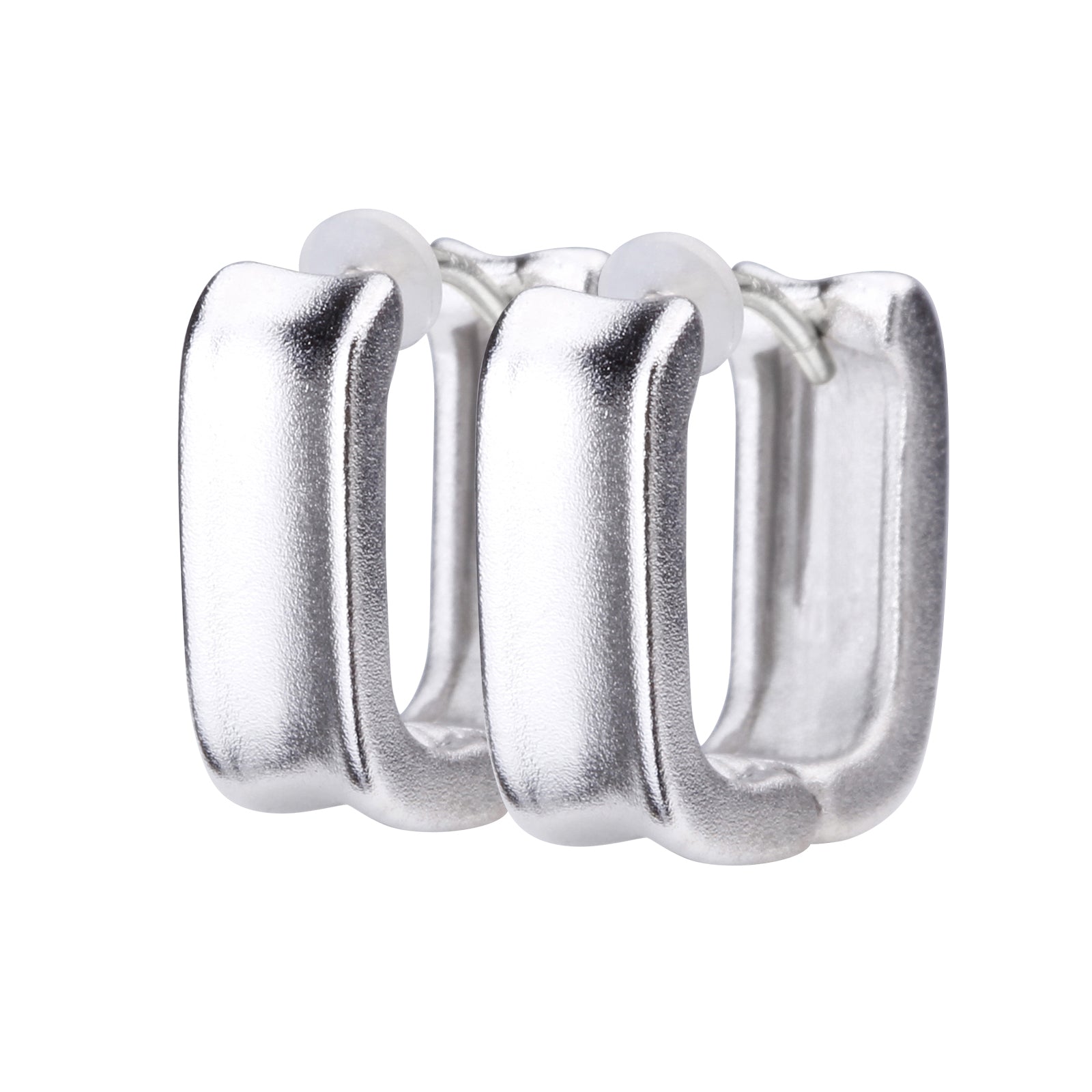 Pt900post スクエアフープピアス