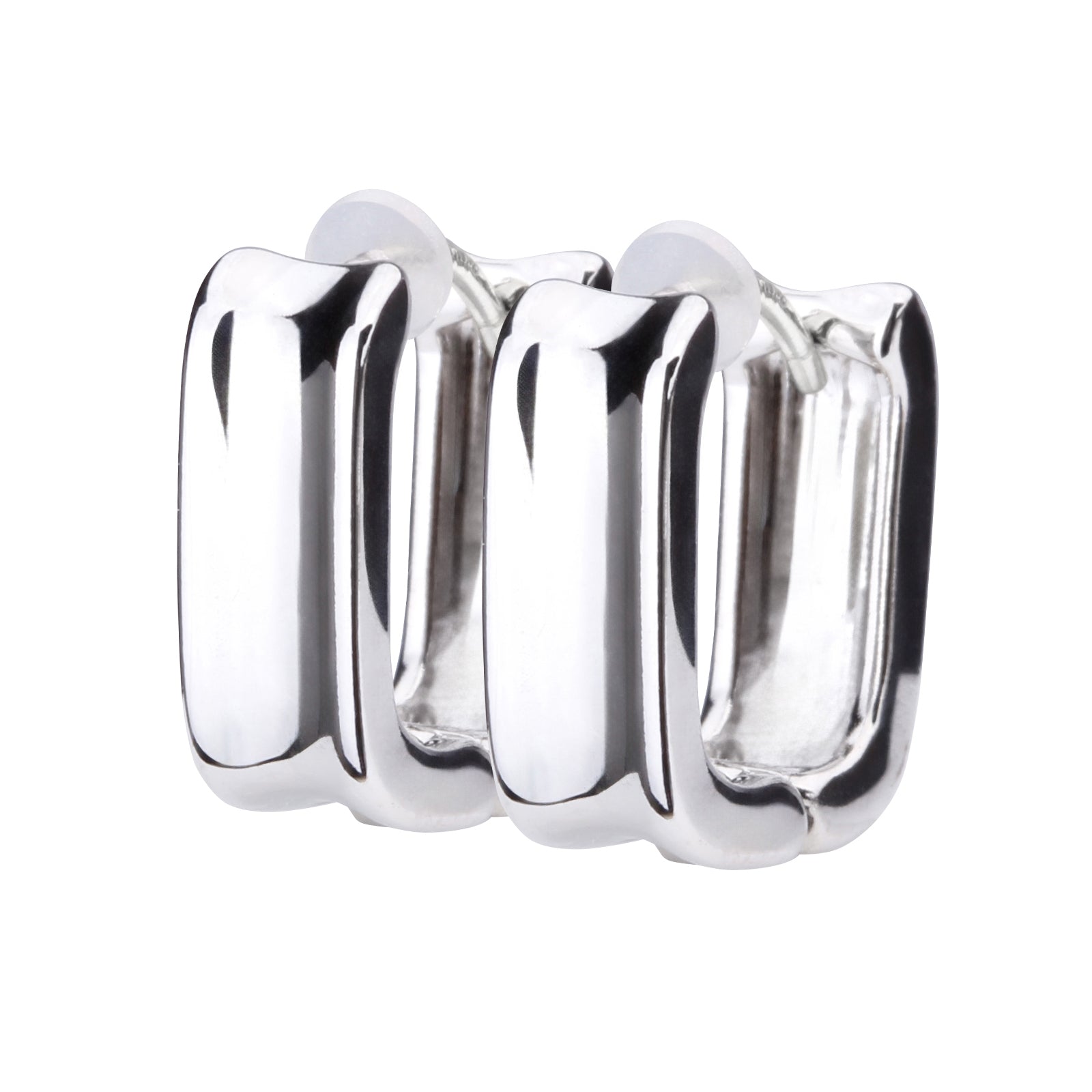 Pt900post スクエアフープピアス