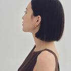 Pt900post フラットラウンドフープピアス