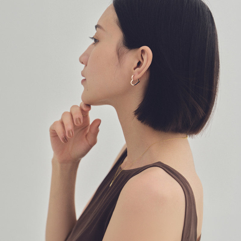 Pt900post ハートフープピアス