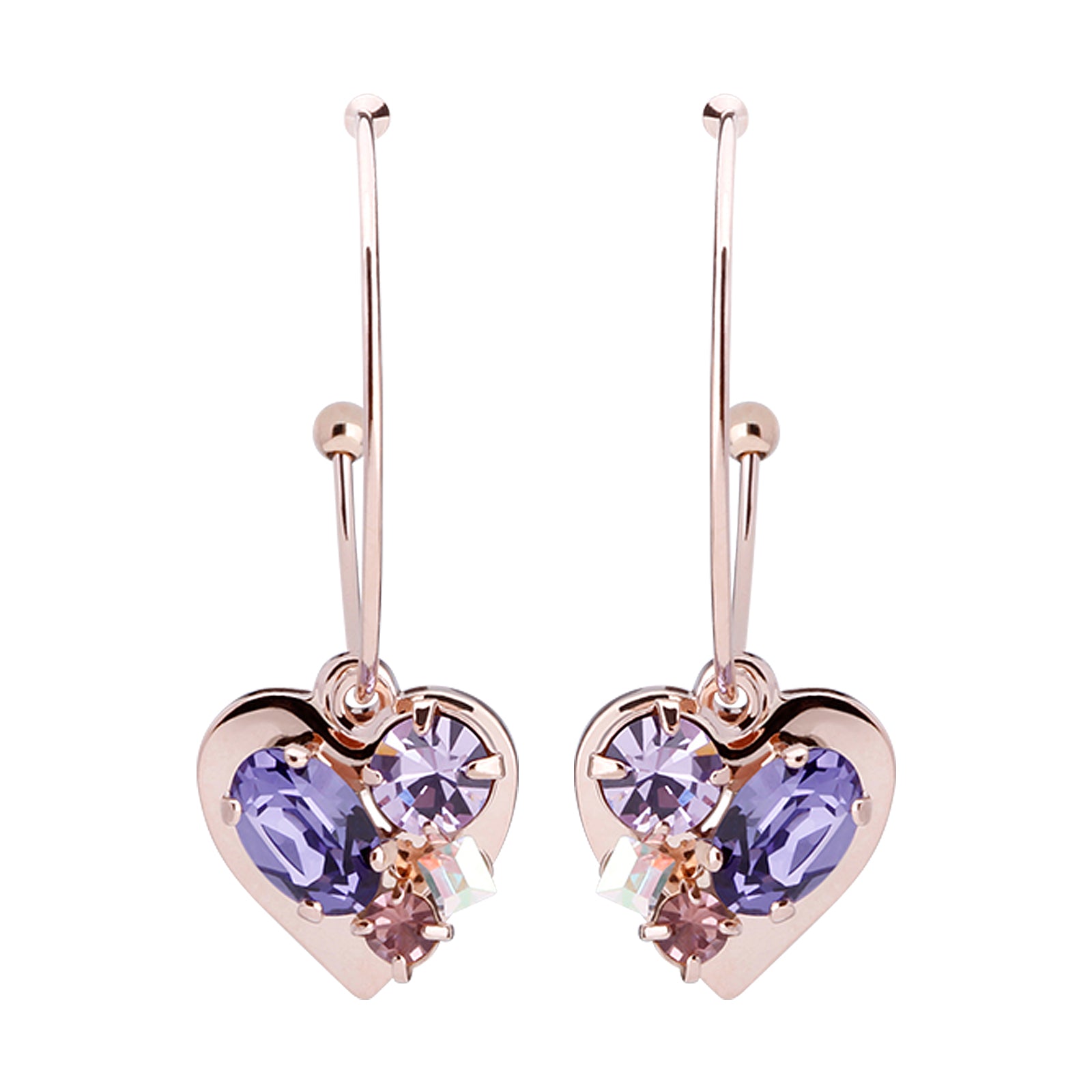 Preciosa Crystal ハートフープピアス