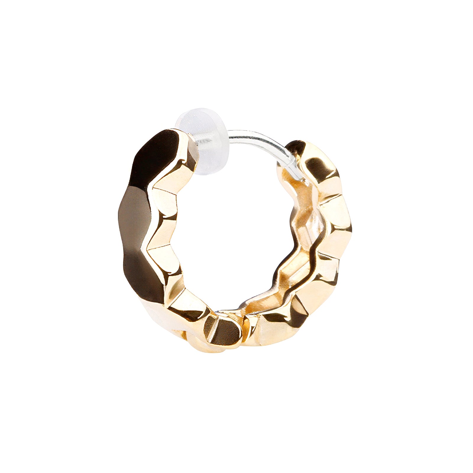 Pt900post ヘキサゴンフープピアス