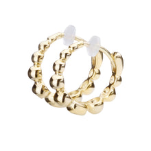 K18post ラウンドボールフープピアス