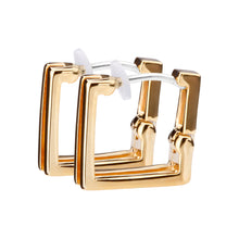 Pt900post スクエアフープピアス