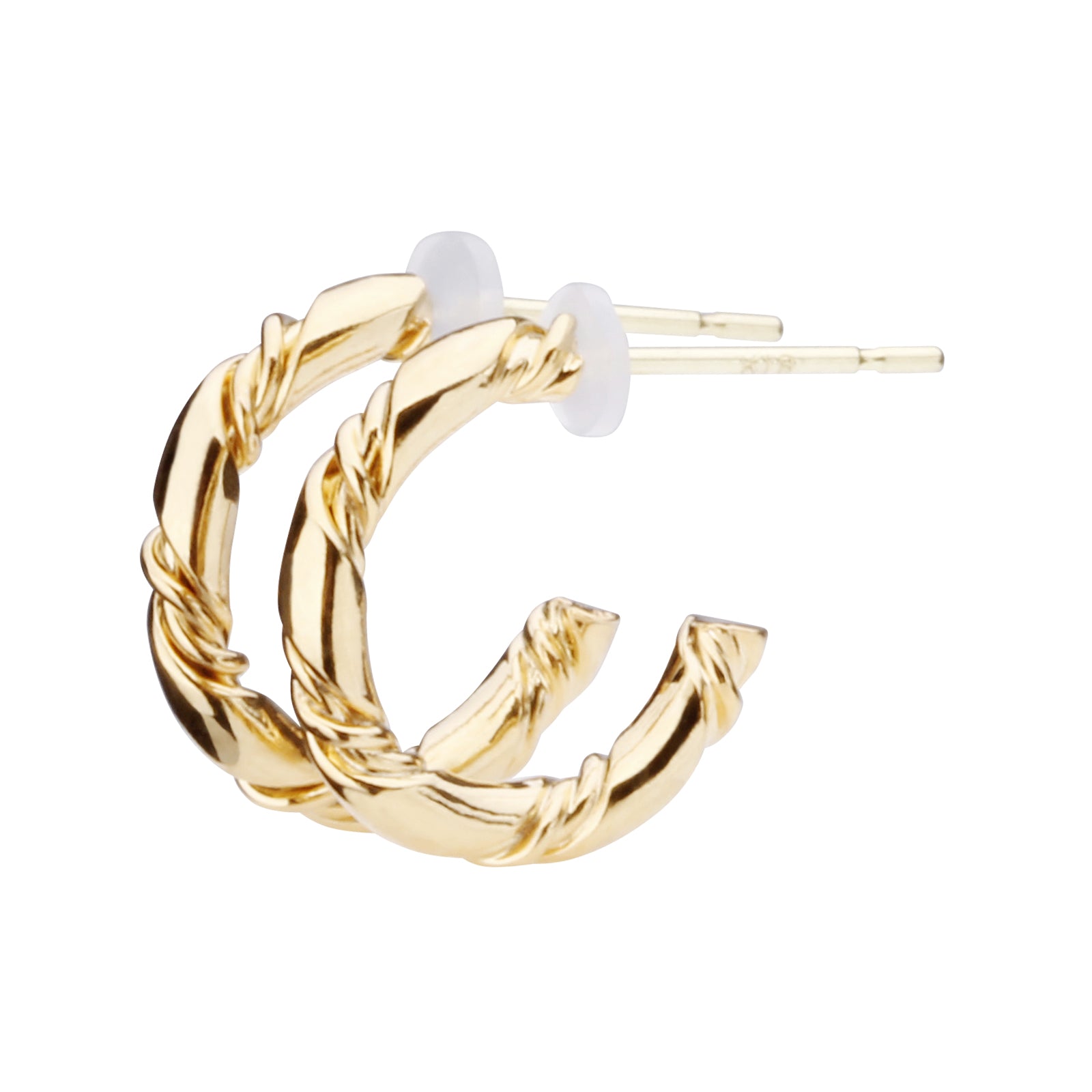 K18post テクスチャーフープピアス