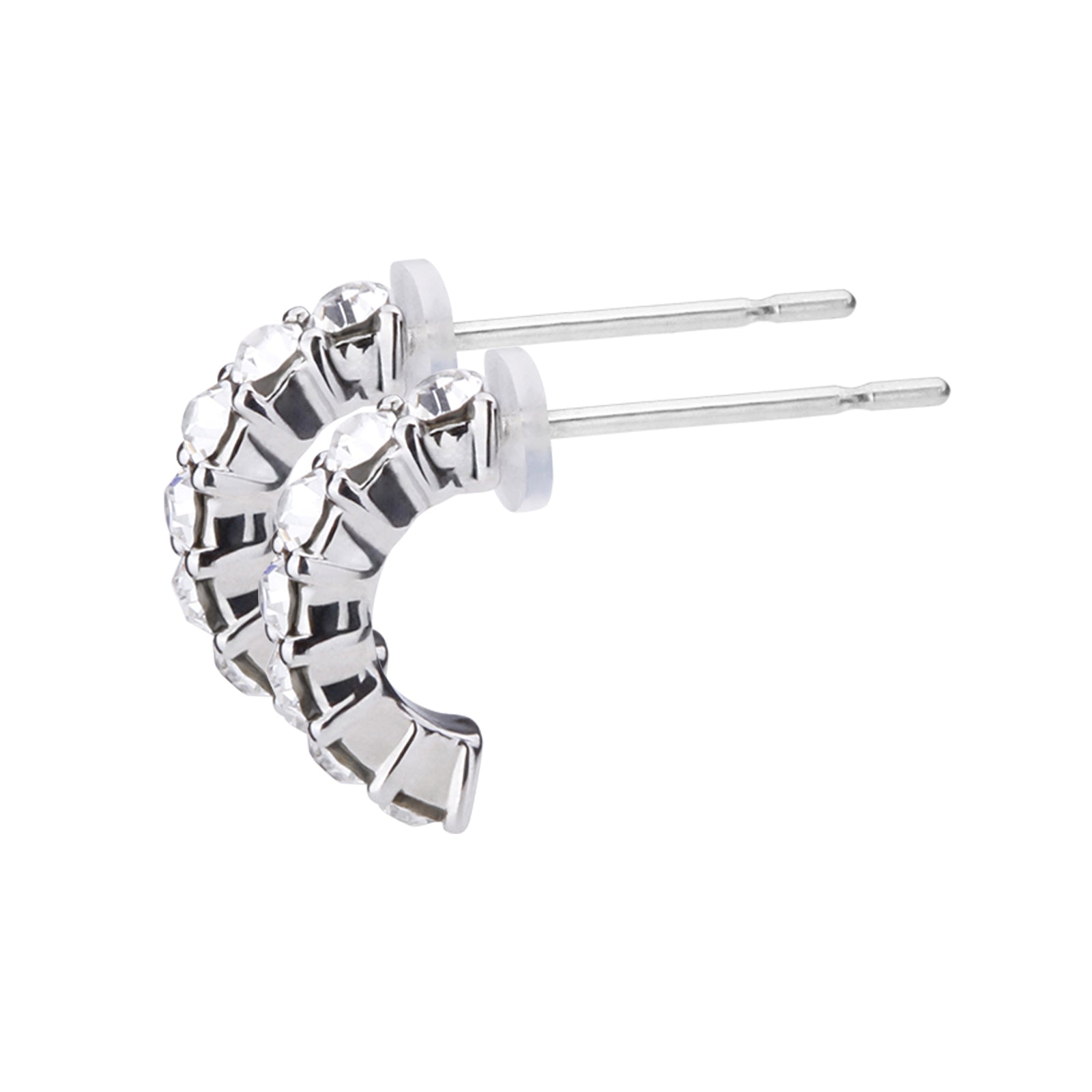 Pt900post ハーフラウンドパヴェピアス