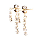 ラインストーンバックキャッチピアス