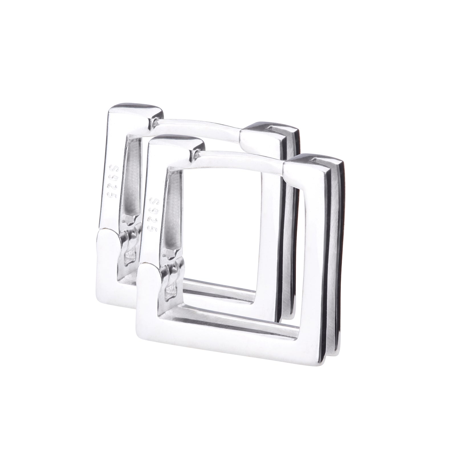 Silver925 スクエアフープピアス