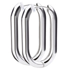 Pt900post オーバルフープピアス