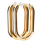 K18post オーバルラウンドフープピアス