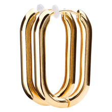 K18post オーバルラウンドフープピアス