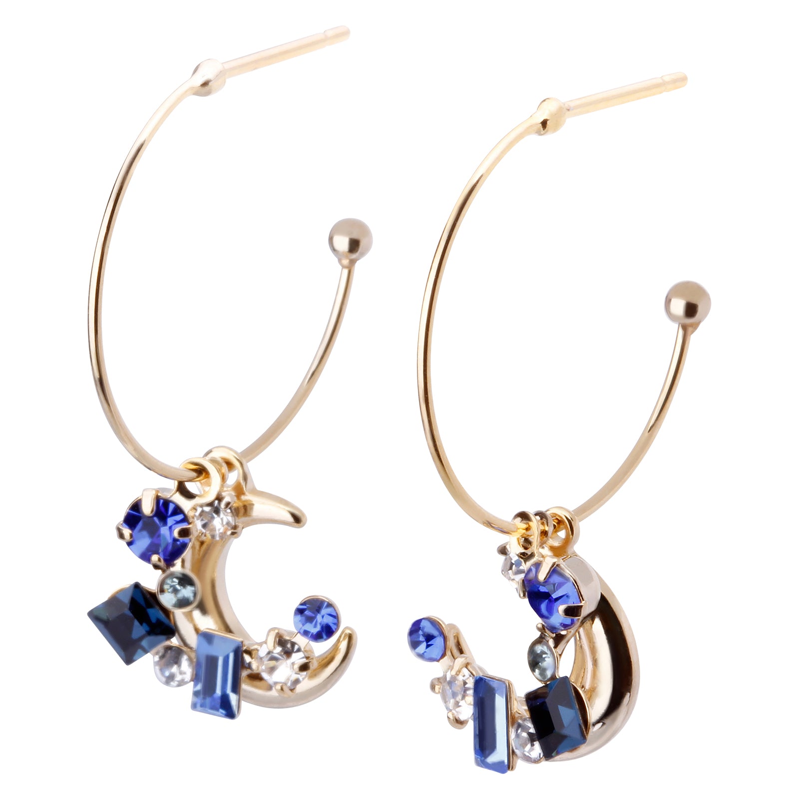 Preciosa Crystal クレセントフープピアス