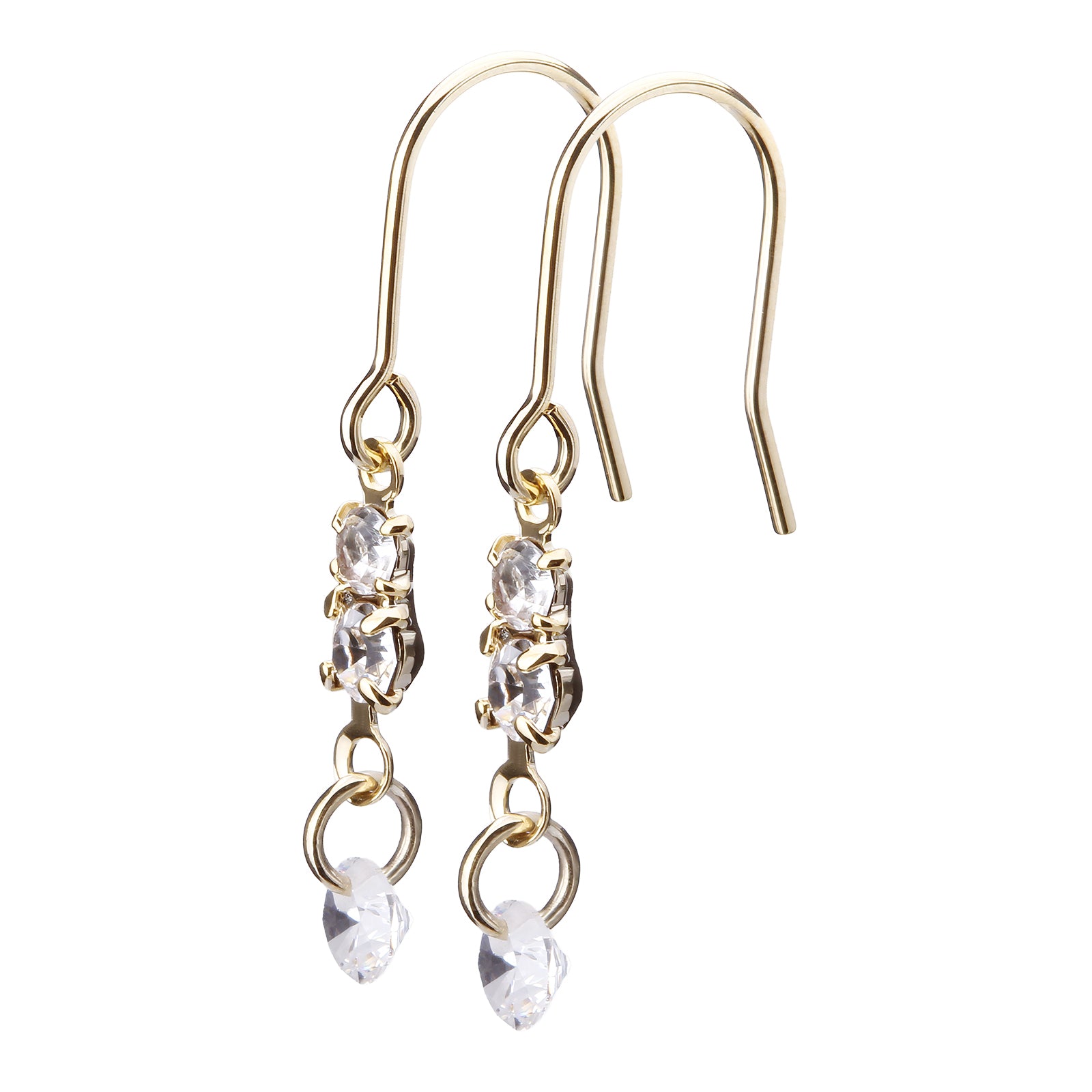 クリスタルフックピアス