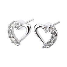 サージカルステンレス316L  オープンハートパヴェピアス