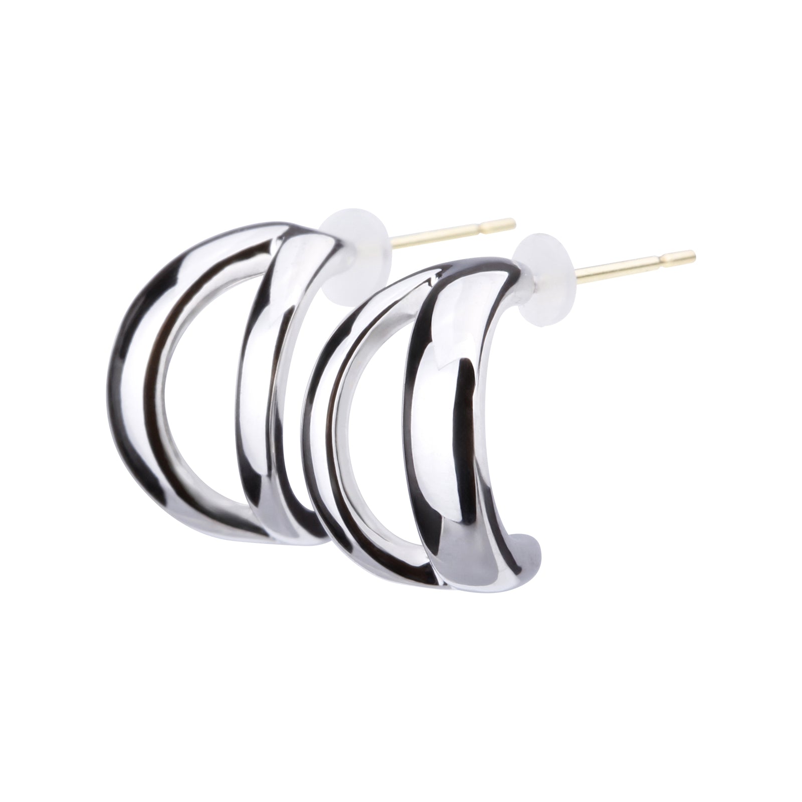 K18post フォークドピアス ミディアム