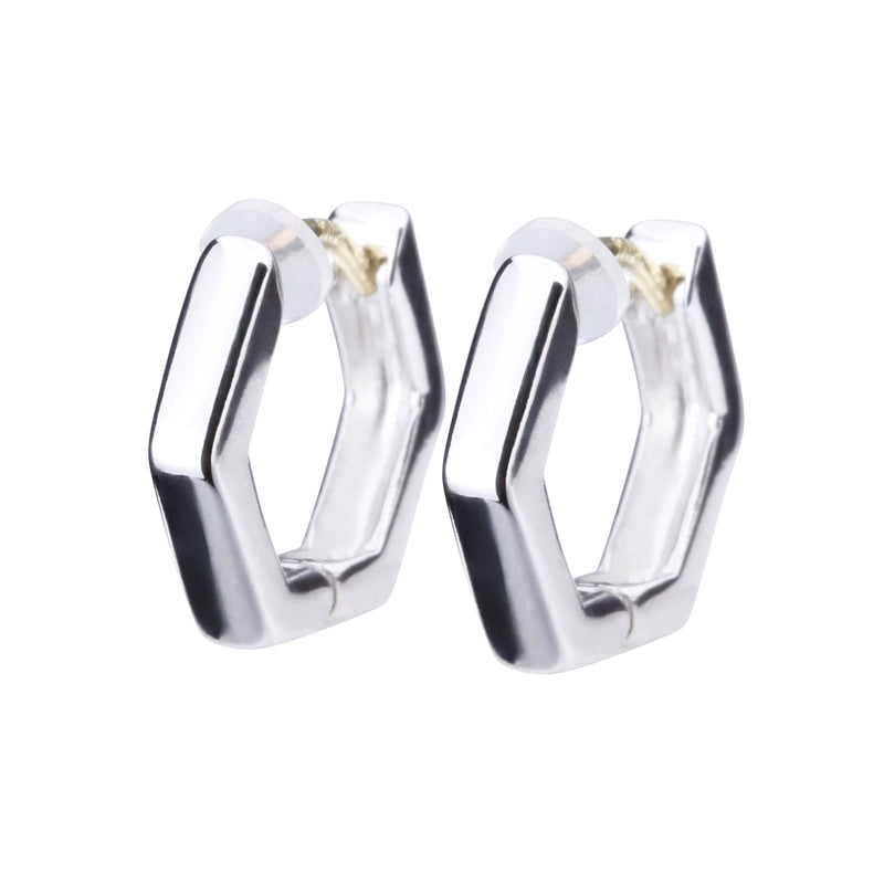 K18post ヘキサゴンフープピアス スモール