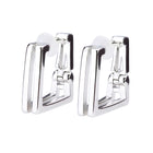 Pt900post スクエアフープピアス