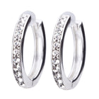 Pt900post ビジューフープピアス ラウンド/ヘキサゴン