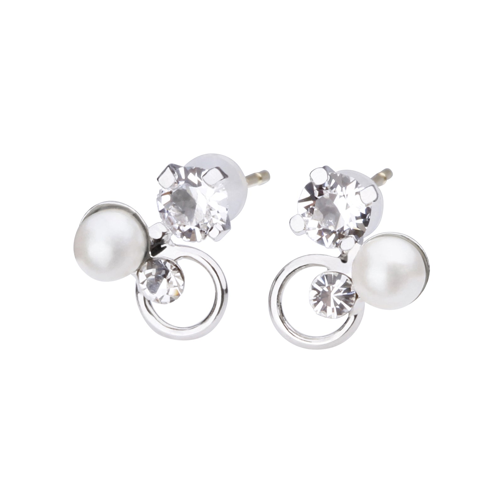 K18post パール＆ビジューピアス