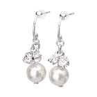 K18post パール＆ビジューハーフラウンドピアス