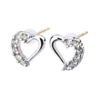 K18post パヴェオープンハートピアス