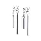 K18post 2wayメタリックバー＆ビジューピアス