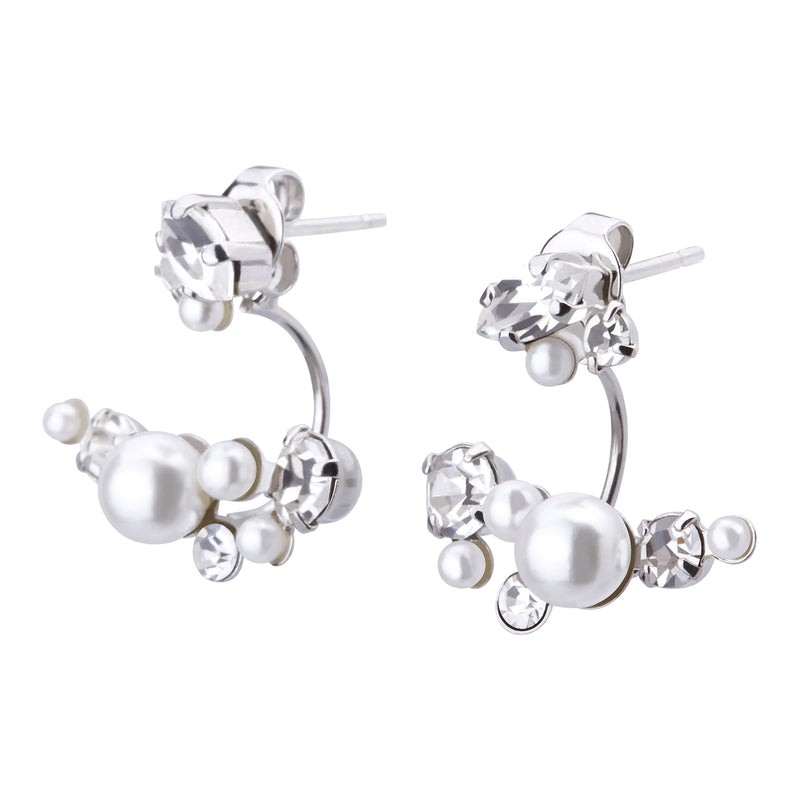 Preciosa Crystal パール＆ビジューバックキャッチピアス