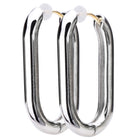 K18post オーバルラウンドフープピアス