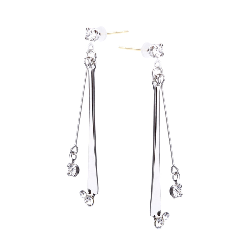 K18post メタルバー&ビジューピアス