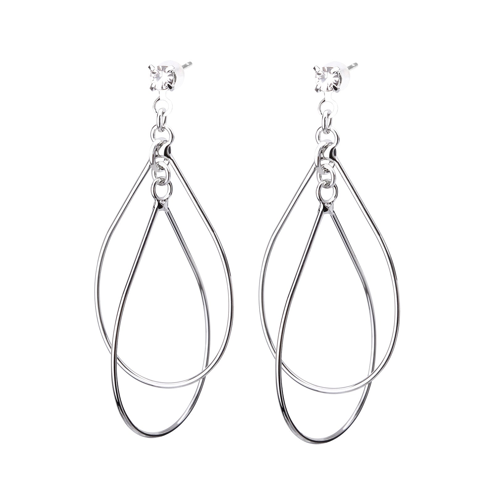 Pt900post ドロップフレームピアス