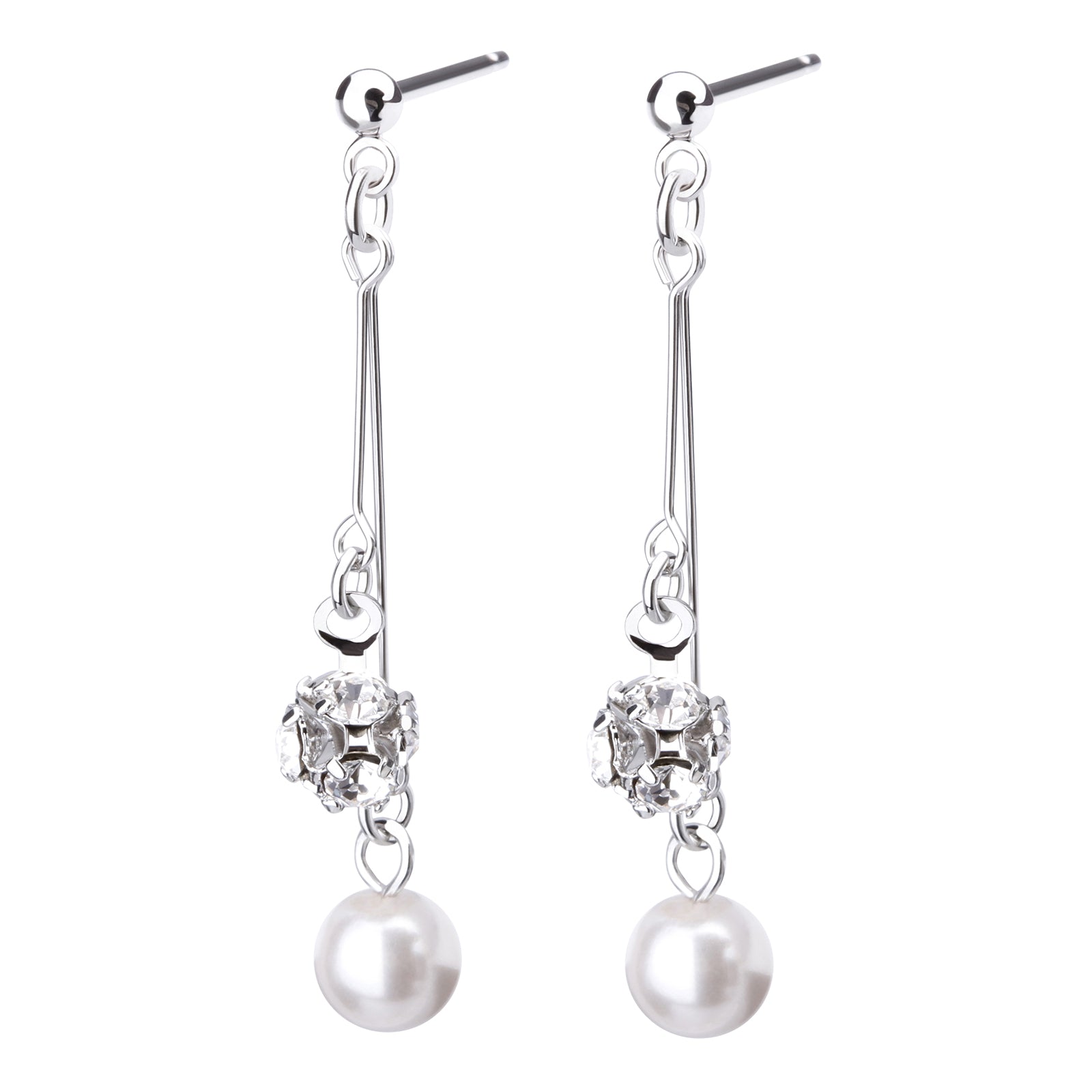 パール＆パヴェボールピアス