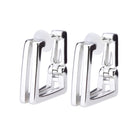 Pt900post スクエアフープピアス