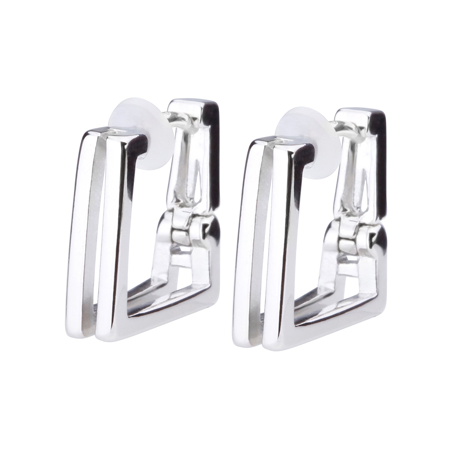 Pt900post スクエアフープピアス